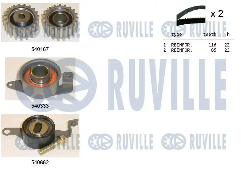 Kit distribution complet pour Ford Fiesta IV, Escort VI, Fiesta III / Mazda 121 III