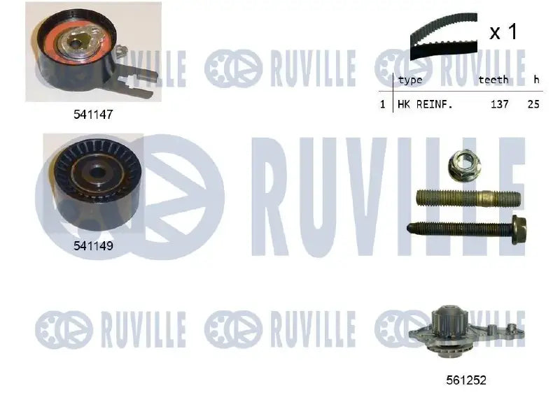 Kit de courroie crantée pour PSA 1.6HDI 05->