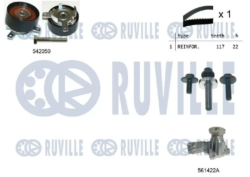 Kit distribution + pompe pour Ford C-max II, Fiesta V, Fiesta VI / Volvo S40 II, C30, V50