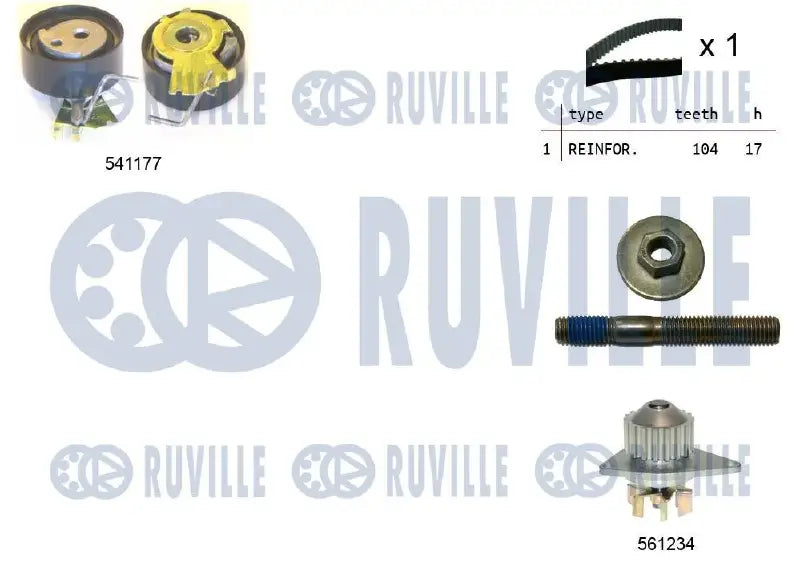 Kit de courroie crantée pour PSA 1.4 i 01>08 104d