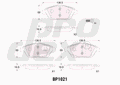 Plaquettes de frein avant (jeu de 4) Prodex BP1021 pour Peugeot 2008 I, Citroën C3 II, C3 III