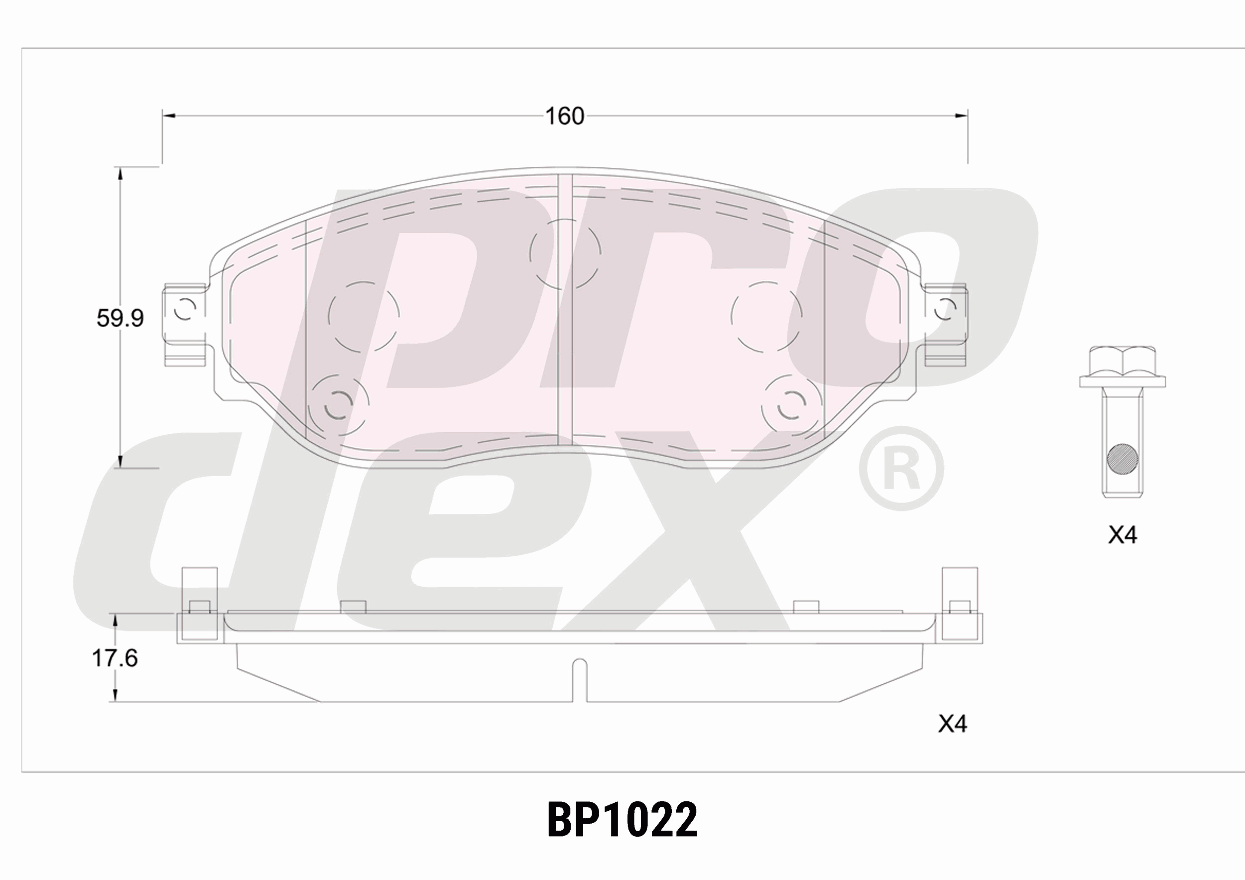 Plaquettes de frein avant (jeu de 4) Prodex BP1022 pour Renault Trafic III