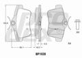 Plaquettes de frein arrière (jeu de 4) Prodex BP1028 pour Citroën C4 II, Peugeot 3008 I, 5008