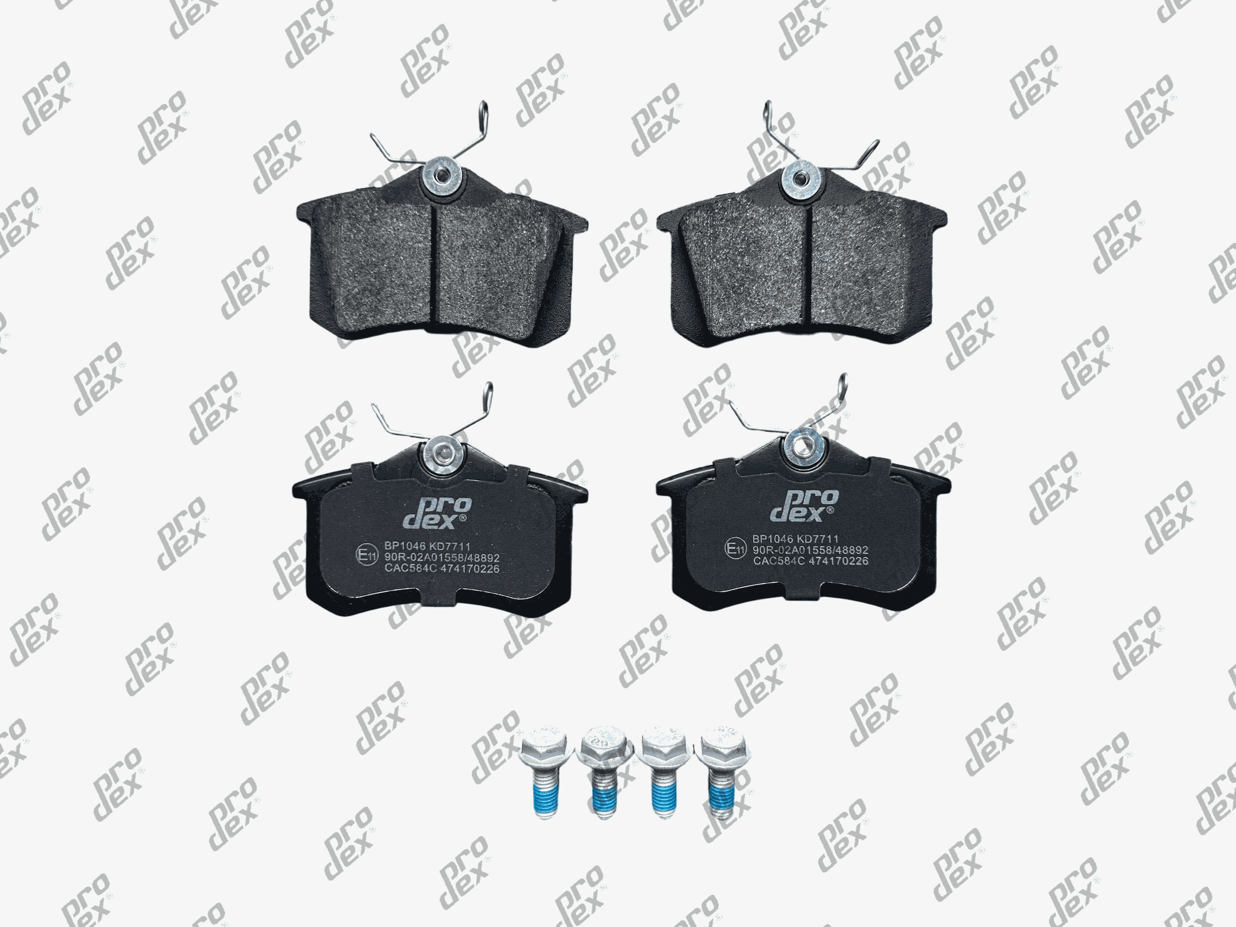 Plaquettes de frein arrière (jeu de 4) Prodex BP1046 pour Citroën C3 III, Renault Scénic I, Volkswagen Polo