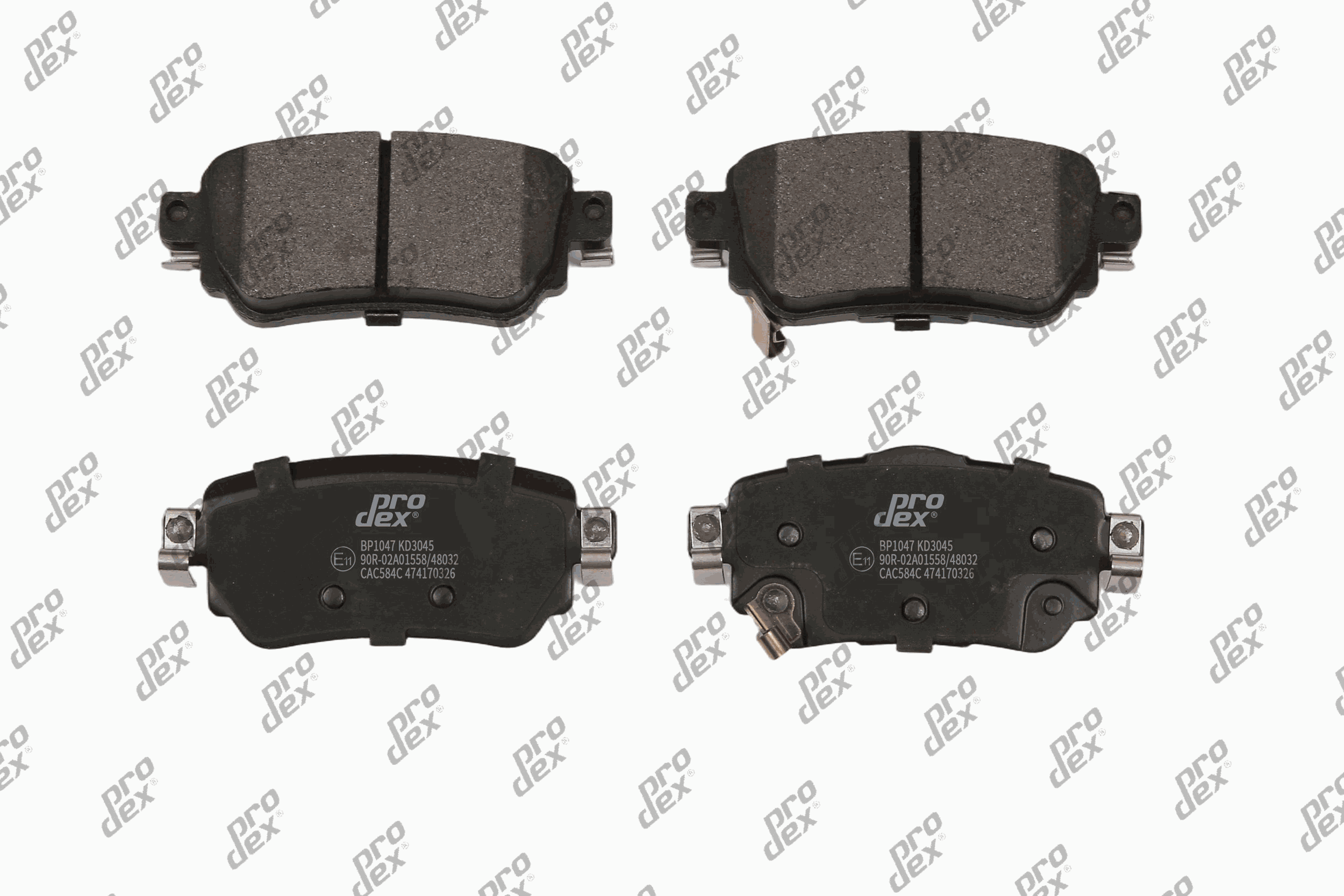 Plaquettes de frein arrière (jeu de 4) Prodex BP1047 pour Renault Kadjar, Nissan Qashqai II, X-Trail III