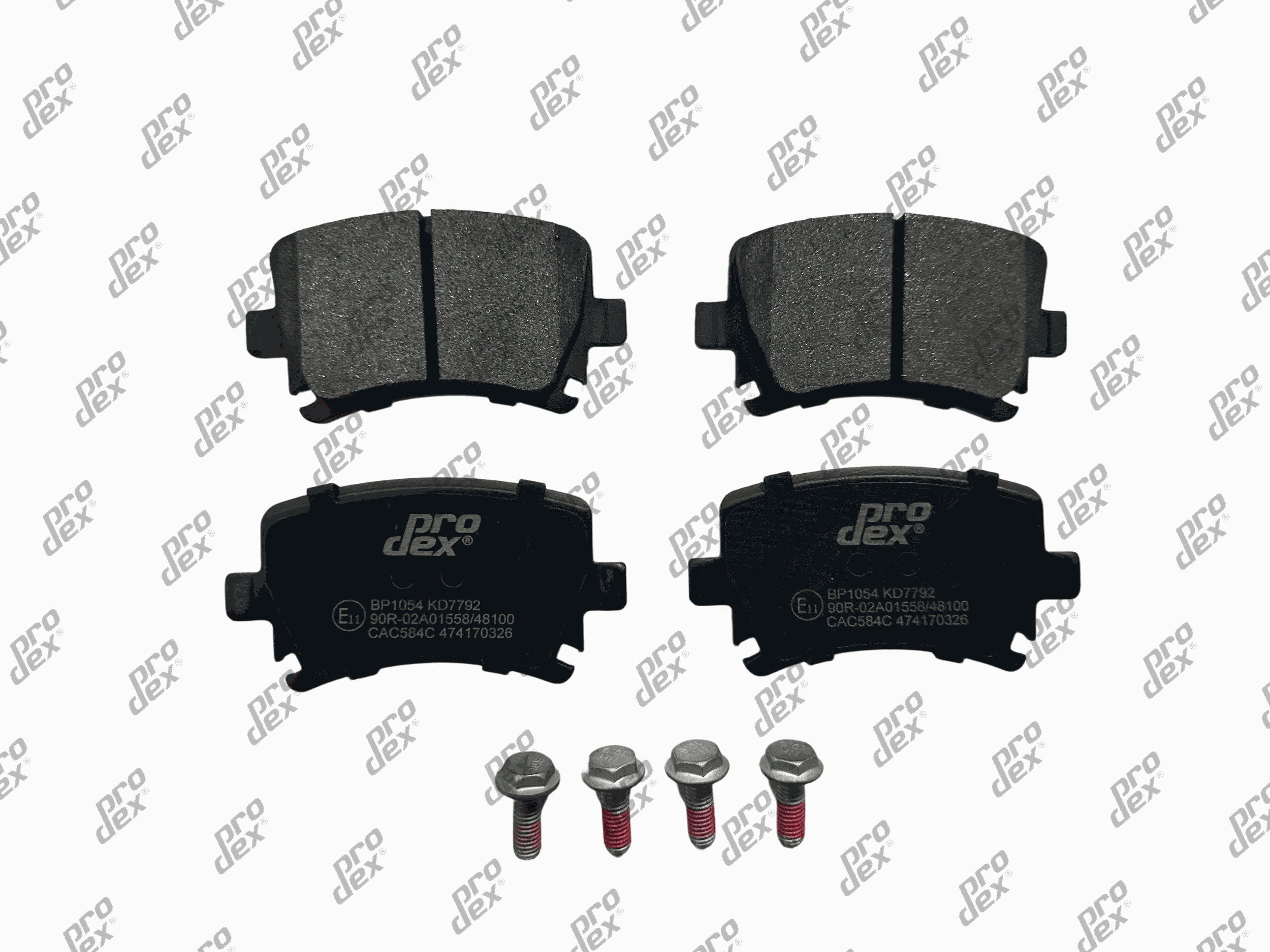 Plaquettes de frein arrière (jeu de 4) Prodex BP1054 pour Volkswagen Golf V, Golf VI, Touran, Audi A3