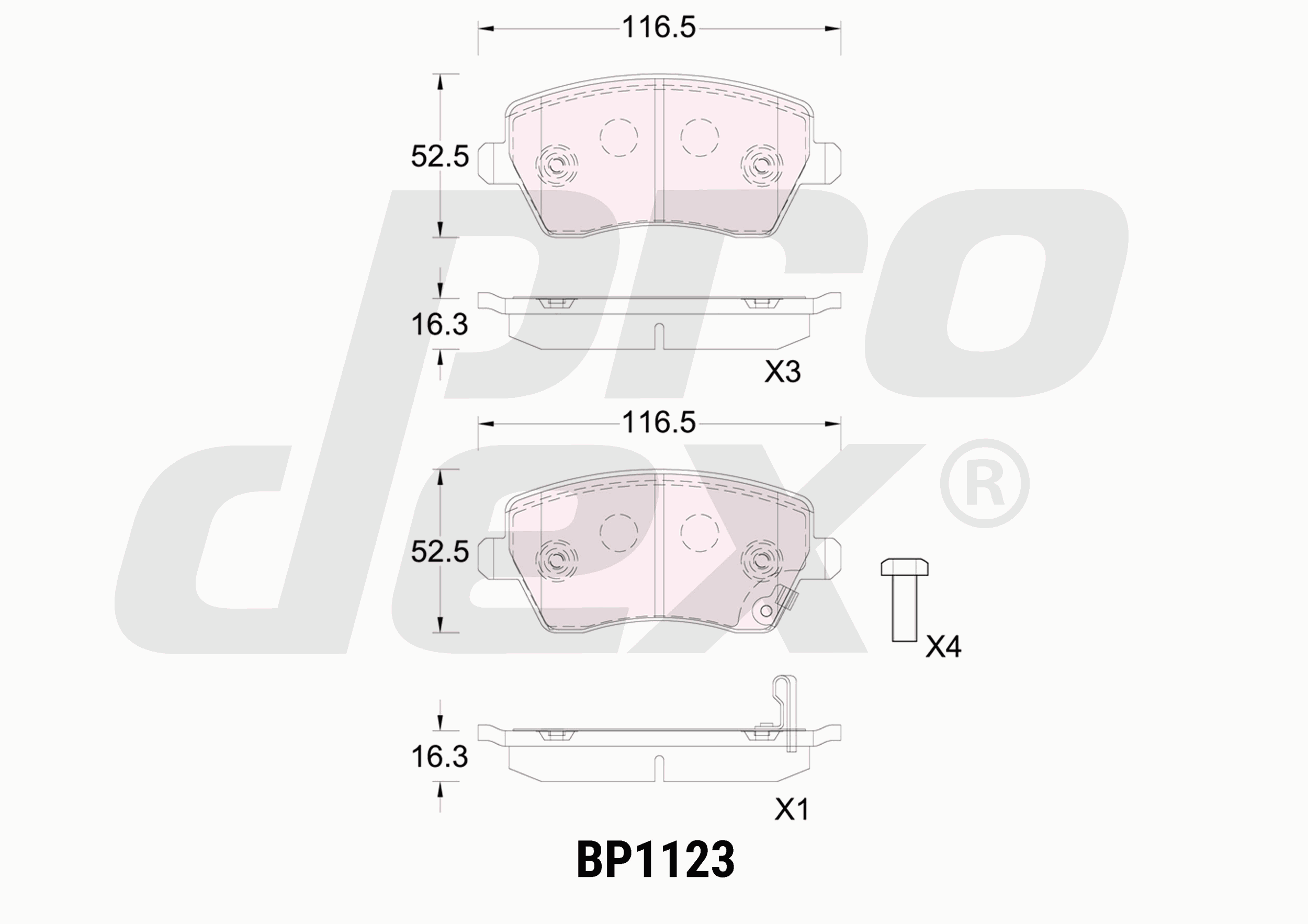 Plaquettes de frein avant (jeu de 4) Prodex BP1123 pour Suzuki Swift III, Opel Agila