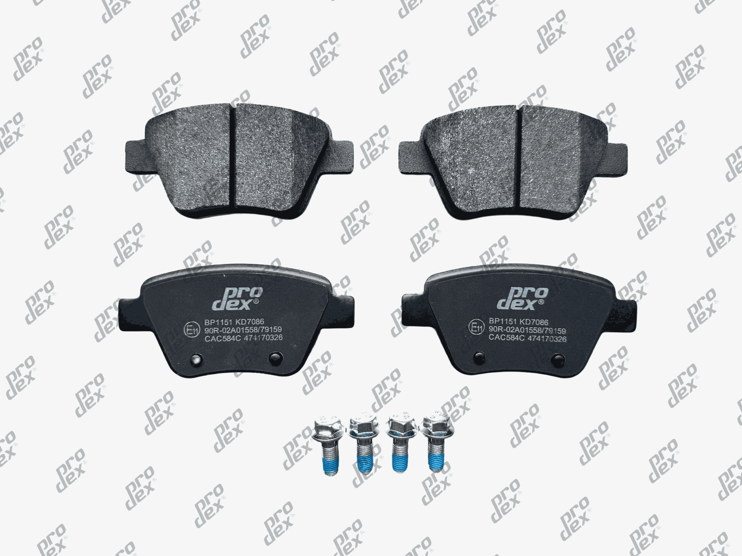 Plaquettes de frein arrière (jeu de 4) Prodex BP1151 pour Volkswagen Golf VI, Touran, Audi A3