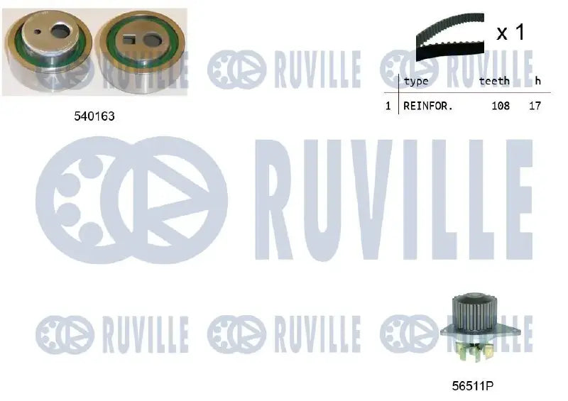 Kit distribution + pompe pour Peugeot 106 I, 205 II, 307 / Citroën Xsara, C15, Berlingo / Berlingo First