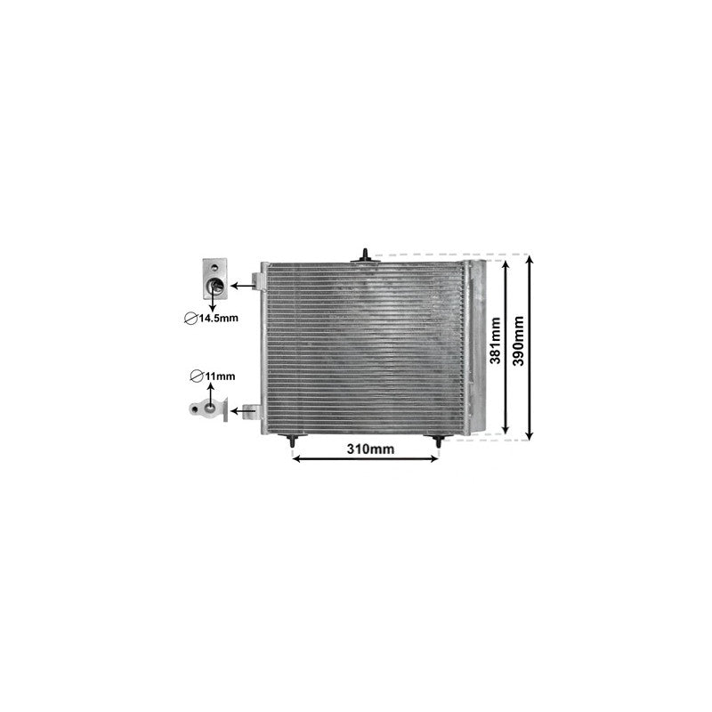 Condenseur de climatisation 1.1i / 1.4i / 1.6i / 1.4 HDi Citroën C2 2003-2008