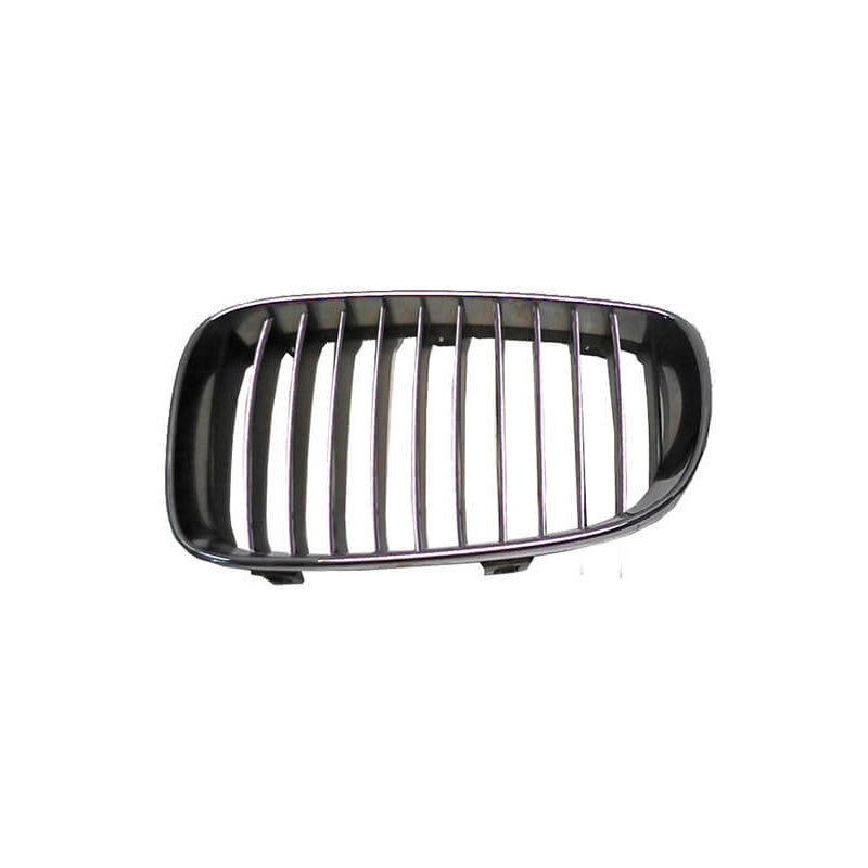 Grille de calandre avant gauche lames noires et chromées contour chromé BMW Série 1 E81-E87-E82-E88 2007-2012