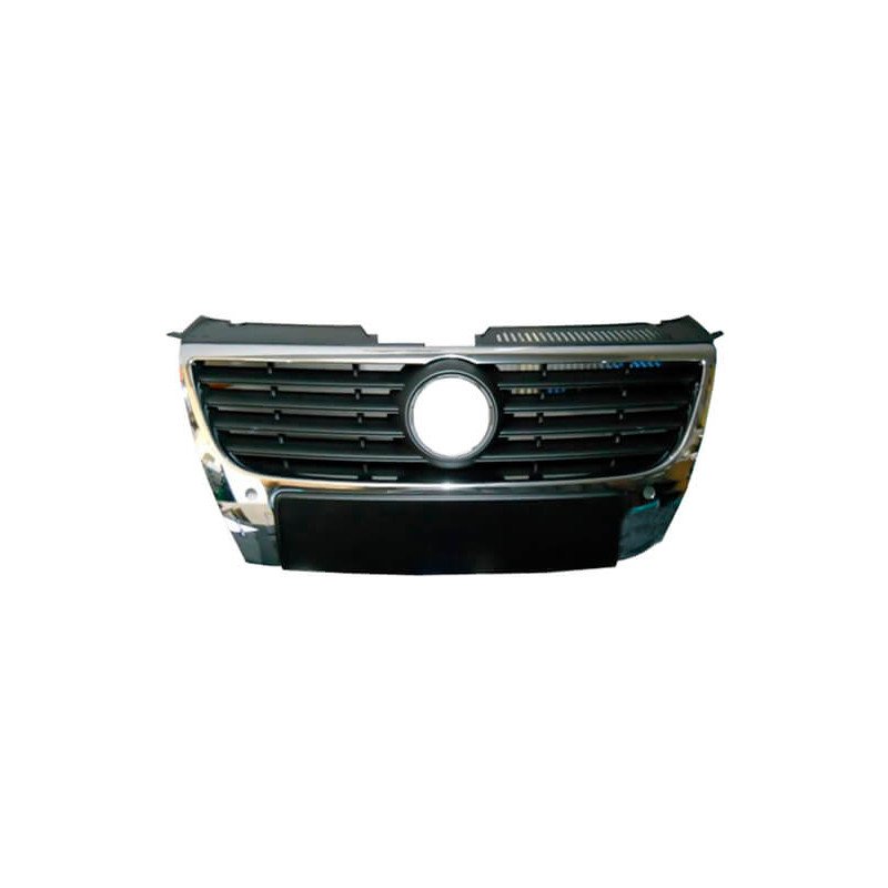 Grille de calandre avant noire et chromée 150mm avec trous radars Volkswagen Passat B6 2005-2010