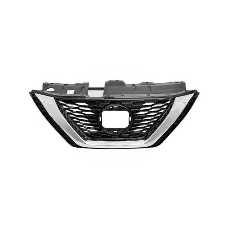 Grille de calandre avant noire et chromée pour caméra Nissan Qashqai 2 phase 2 2017-2021
