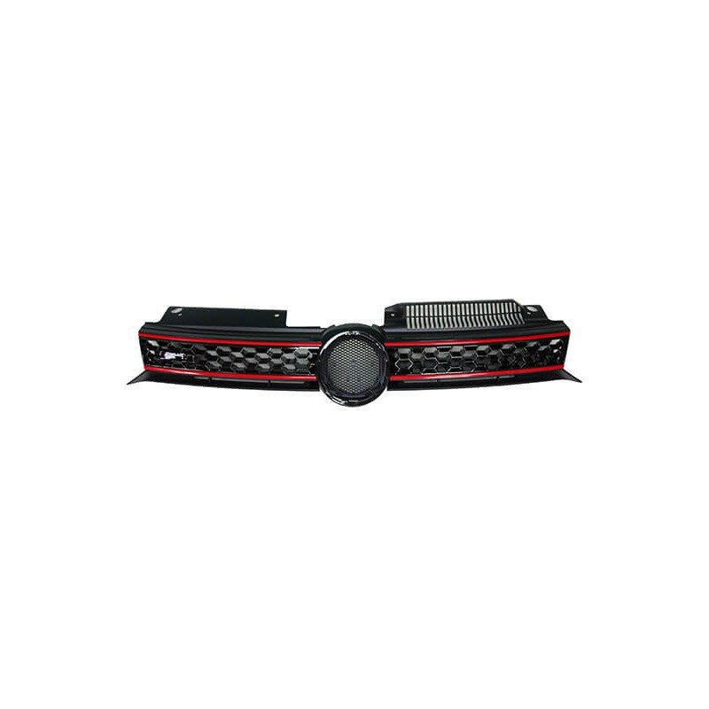 Grille de calandre avant noire et rouge Volkswagen Golf 6 GTI 2009-2013