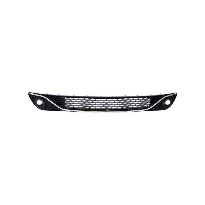 Grille de pare-choc avant centrale noire et chromée avec trou anti-brouillard Lancia Ypsilon 2 phase 2 depuis 2015