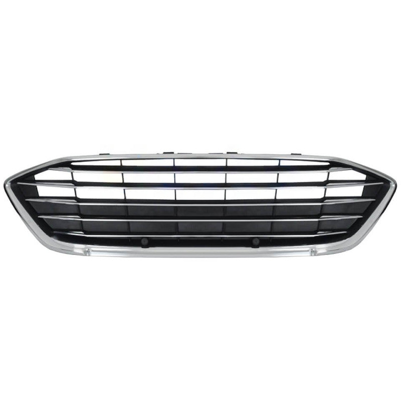 Grille de pare-choc avant centrale supérieure noire et chromée Ford Focus 4 phase 1 2018-2022