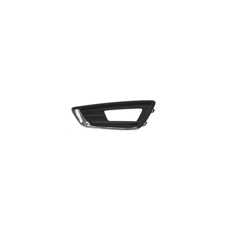Grille de pare-choc avant gauche inférieure noire et chromée avec trou anti-brouillard Ford Focus 3 phase 2 2014-2018