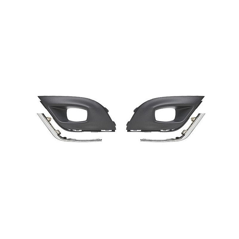 Grilles de pare-choc avant avec trous anti-brouillards noires et chromées kit Renault Clio 4 phase 2 2016-2019