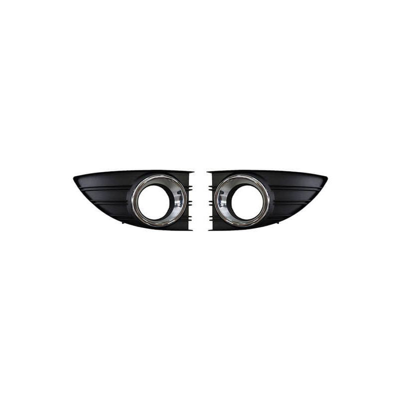 Grilles de pare-choc avant avec trou anti-brouillard noires et chromées kit Renault Fluence phase 1 2010-2012