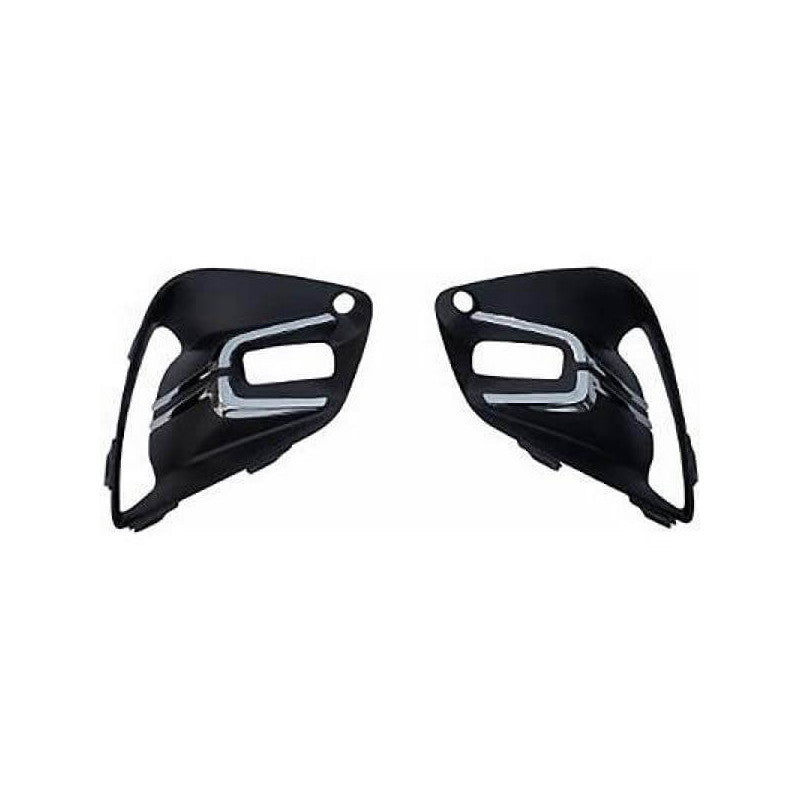 Grilles de pare-choc avant noires et chromées avec trou anti-brouillard kit Renault Clio 5 phase 1 2019-2023