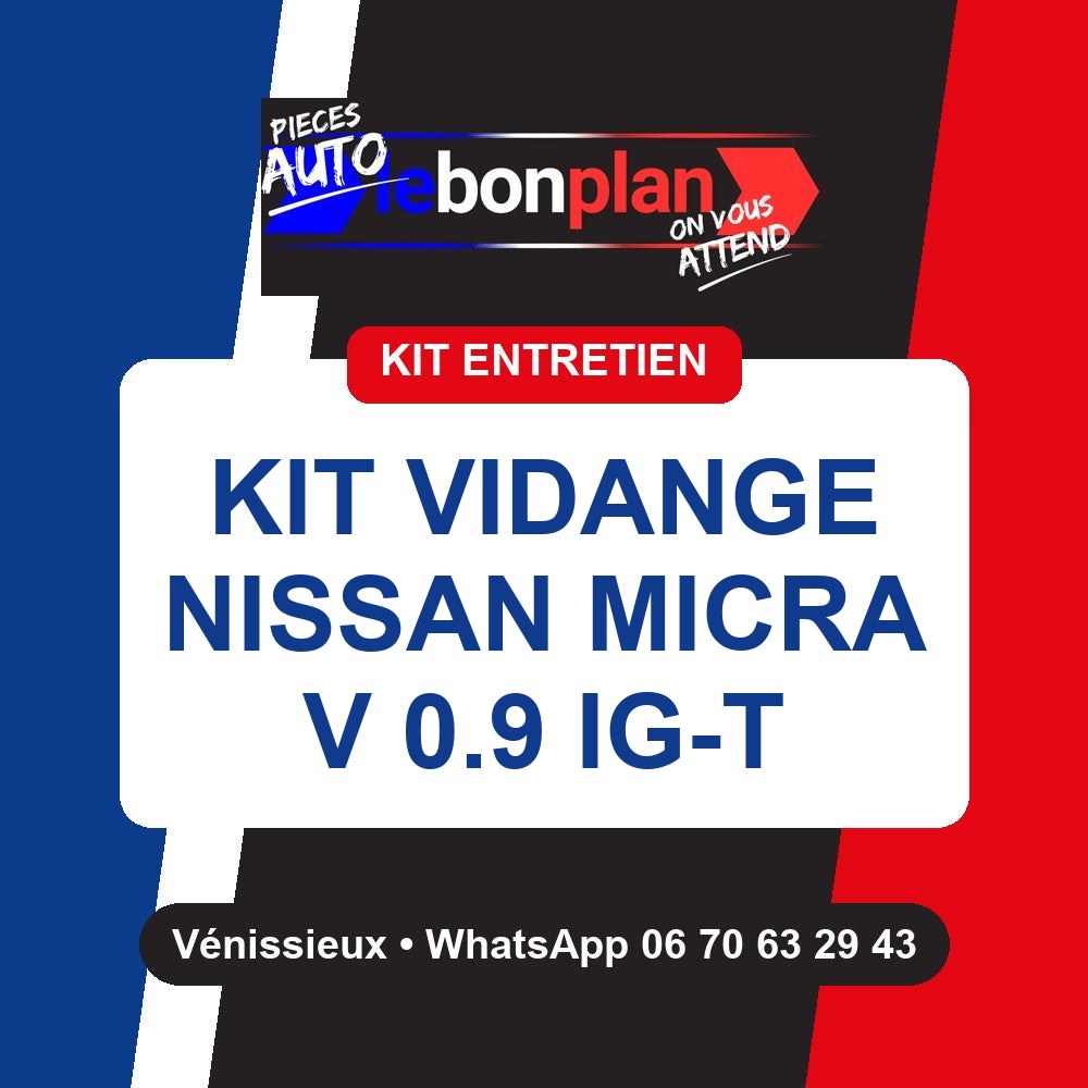 Kit vidange 3 filtres + huile – Nissan Micra V 0.9 IG-T 90 ch
