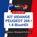 Kit vidange 4 filtres + huile – Peugeot 208 I 1.6 BlueHDi 100 ch