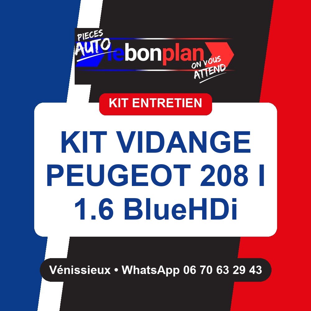 Kit vidange 4 filtres + huile – Peugeot 208 I 1.6 BlueHDi 100 ch