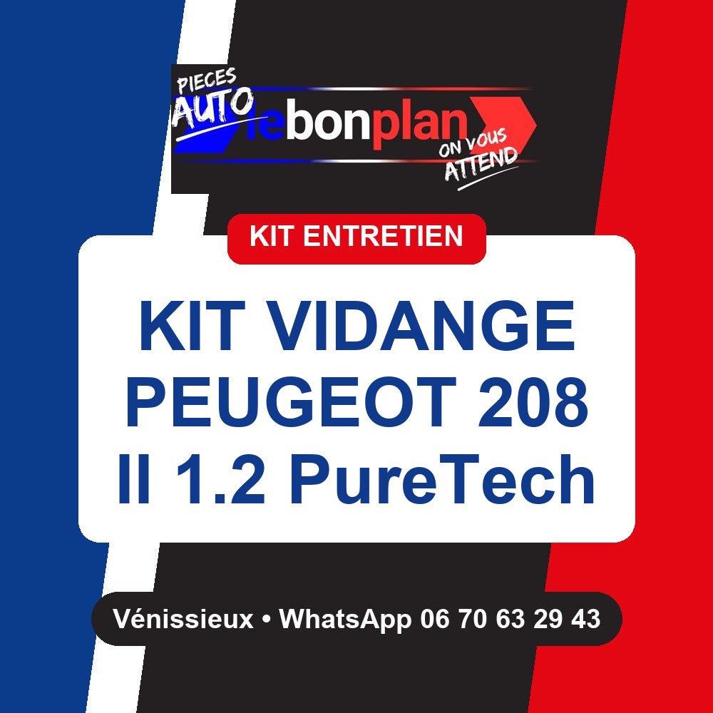 Kit vidange 3 filtres + huile – Peugeot 208 II 1.2 PureTech 100 ch