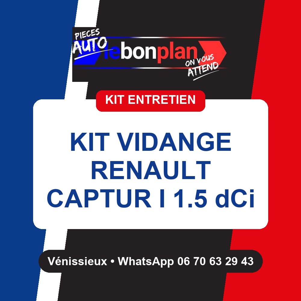 Kit vidange 4 filtres + huile – Renault Captur I 1.5 dCi 90 ch