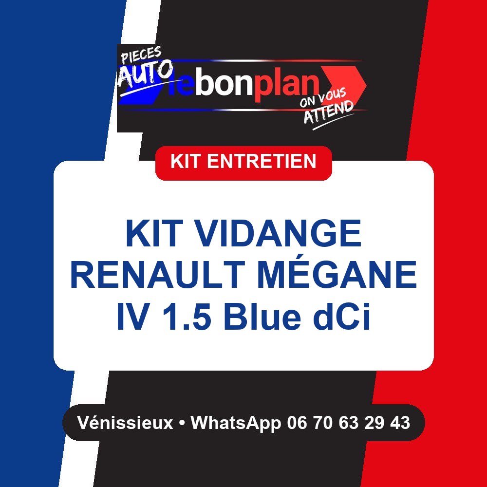 Kit vidange 4 filtres + huile – Renault Mégane IV 1.5 Blue dCi 115 ch