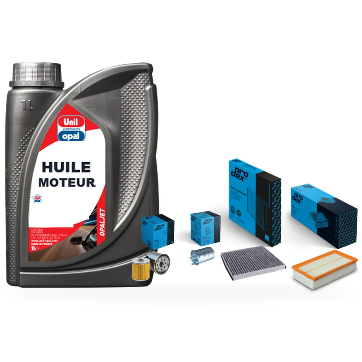 Kit vidange huile Unil Opal et filtres Prodex