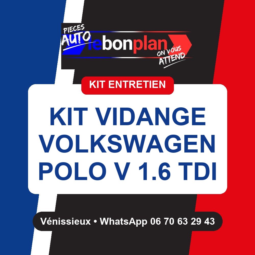 Kit vidange 4 filtres + huile – Volkswagen Polo V 1.6 TDI 90 ch