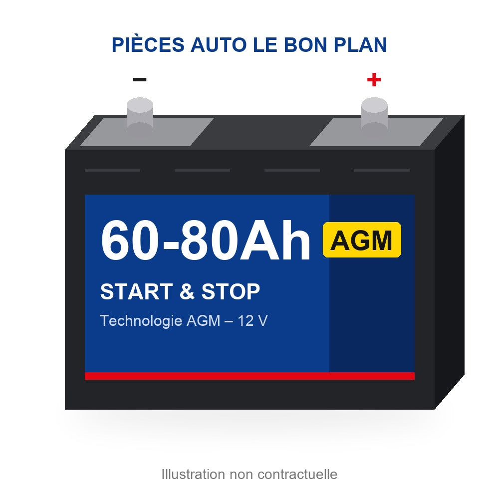 Batterie voiture Prodex AGM Start & Stop – 60 à 80 Ah