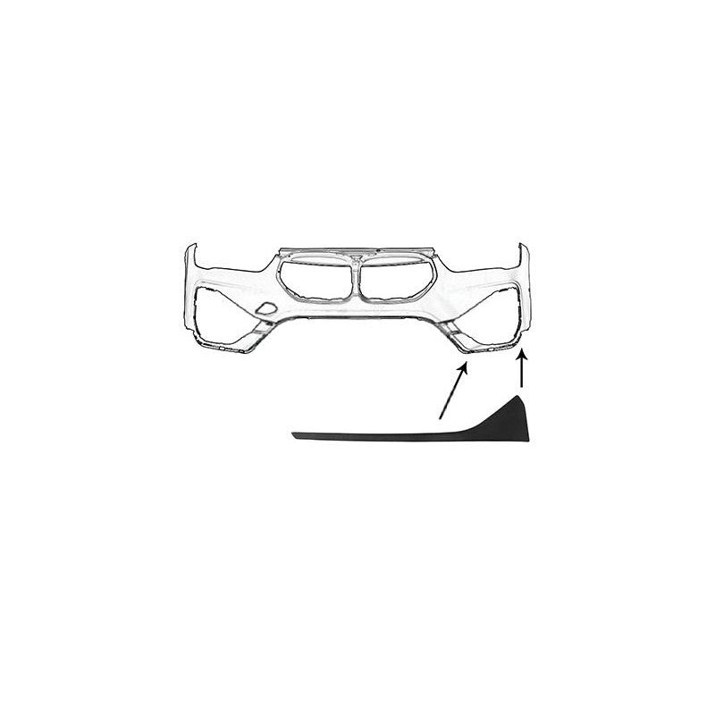 Moulure de pare-choc avant gauche noire BASIC BMW X1 F48 phase 2 2019-2022