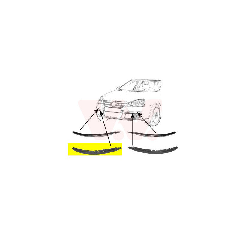 Moulure de pare-choc inférieure à peindre avant droit Volkswagen Golf 5 SW 2007-2009