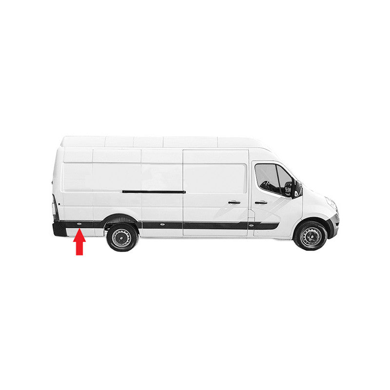 Moulure latérale arrière droite noire long Nissan NV400 depuis 2011