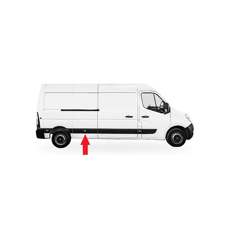 Moulure latérale centrale arrière droite noire long Nissan NV400 depuis 2011