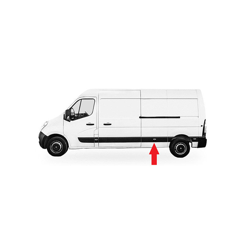 Moulure latérale centrale arrière gauche noire long Nissan NV400 depuis 2011
