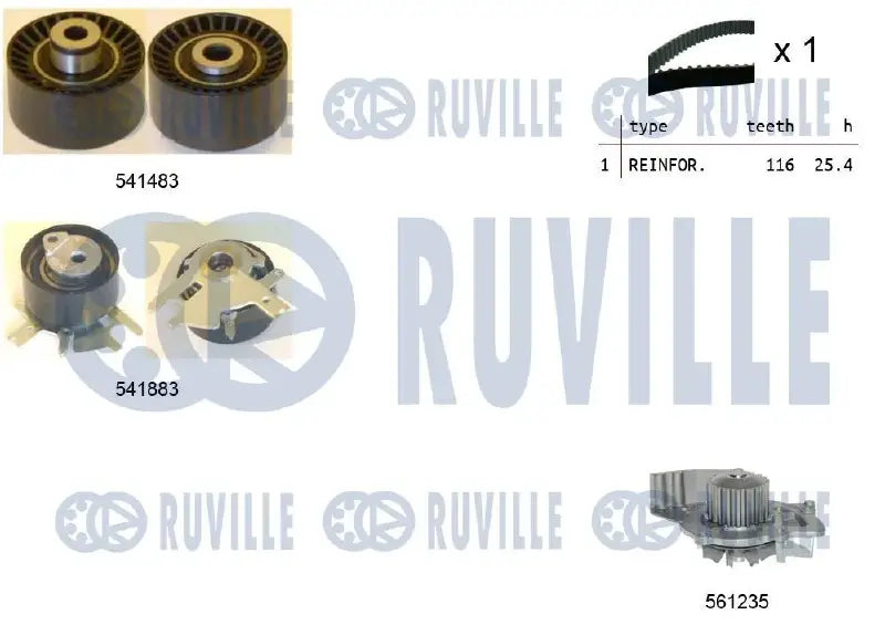 Kit distribution + pompe pour Peugeot 807, 508 I, 407 / Citroën Jumpy II, C8, C5 II
