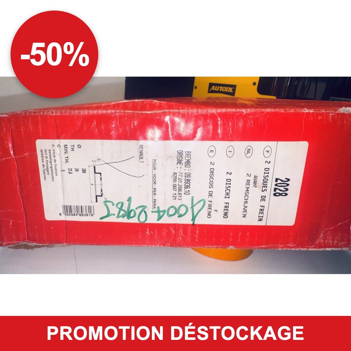 Jeu de 2 disques de frein Brembo 08.8936.10 – Renault Laguna I, Safrane en promotion -50 %