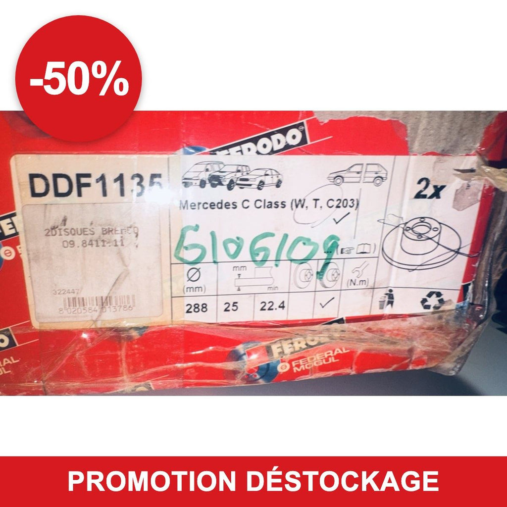 Jeu de 2 disques de frein Ferodo DDF1135 – Mercedes Classe C W203 en promotion -50 %