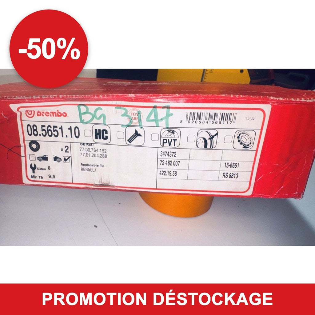 Jeu de 2 disques de frein Brembo 08.5651.10 – Renault Clio, R19, Mégane en promotion -50 %