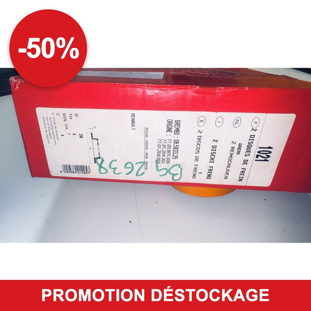 Jeu de 2 disques de frein Brembo 08.5833.25 – Renault Clio I, Clio II, Mégane en promotion -50 %