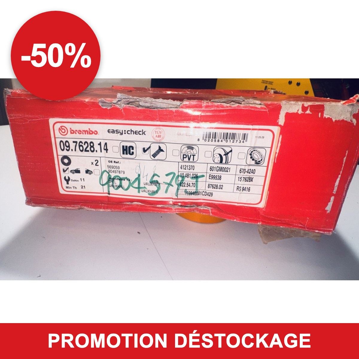 Jeu de 2 disques de frein Brembo 09.7628.14 – Opel Astra G, Zafira A en promotion -50 %