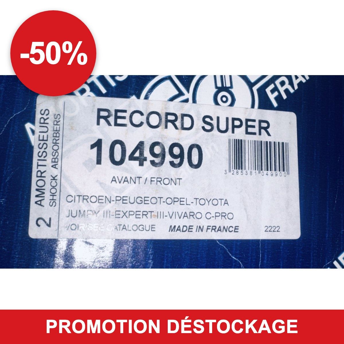 Amortisseur Record 104990 – Citroën Jumpy III, Peugeot Expert III, Opel Vivaro C, Toyota Proace en promotion -50 %