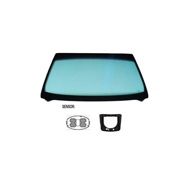 Pare-brise avant teinté vert athermique lumière modifiée partie inférieure Mercedes Classe C W204 2007-2013