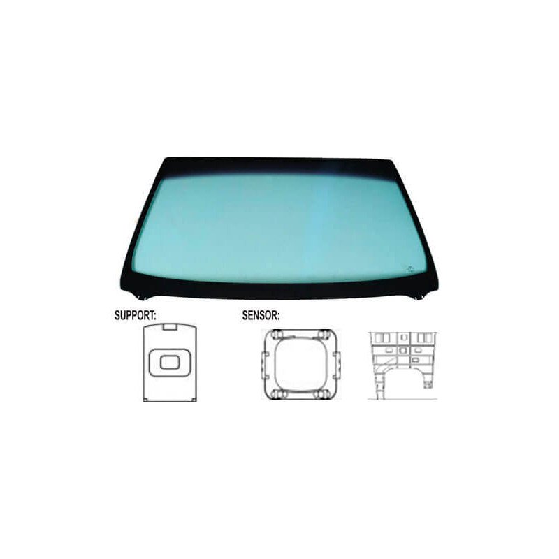 Pare-brise avant teinté vert reflectant acoustique pour capteur Citroën C4 2004-2010