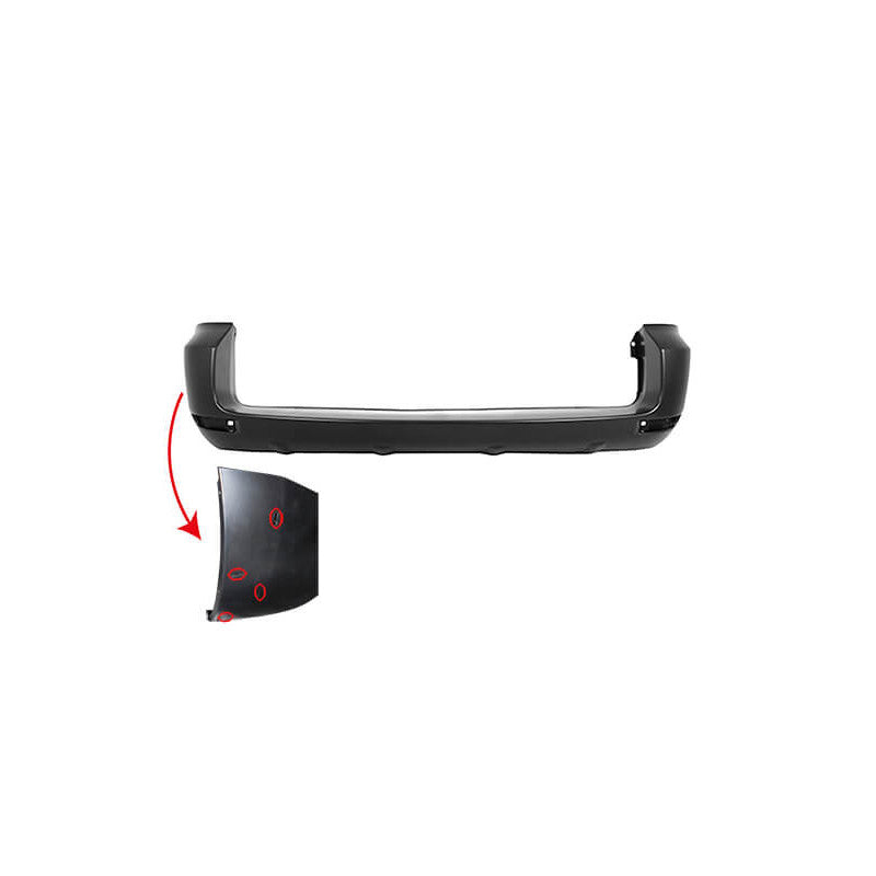 Pare-choc arrière noir avec trou moulure Toyota Rav4 3 phase 1 2006-2009