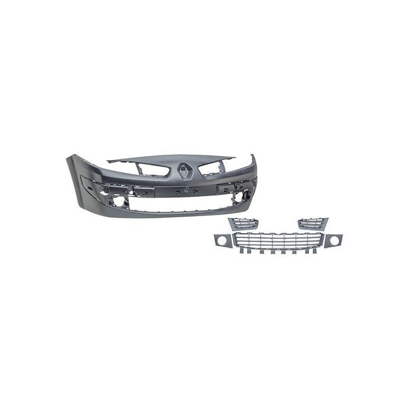 Pare-choc avant à peindre avec grilles noires Renault Megane 2 phase 2 2006-2008