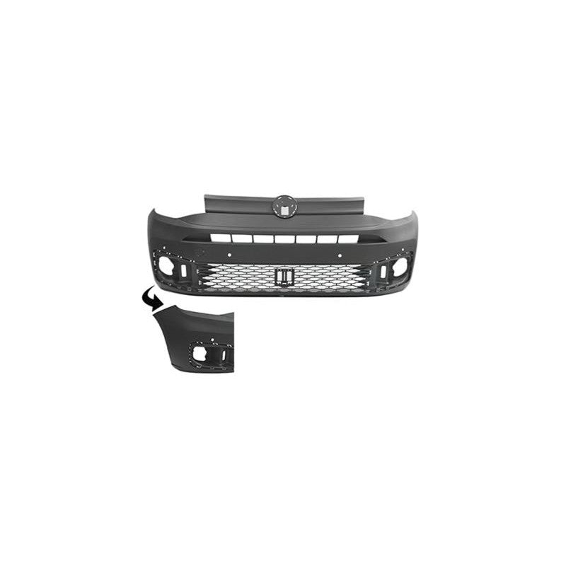 Pare-choc avant noir avec 4 trous radars Volkswagen Caddy 5 (SB-SK) depuis 2021